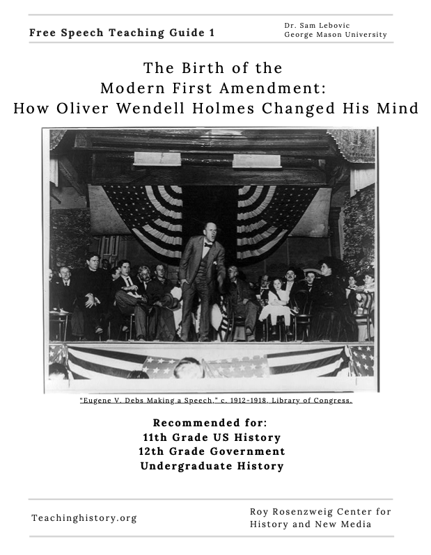 Thumbnail of a teaching guide about Eugene Debs and free speech