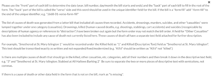 screenshot of transcription guidelines, showing text detailing transcription process