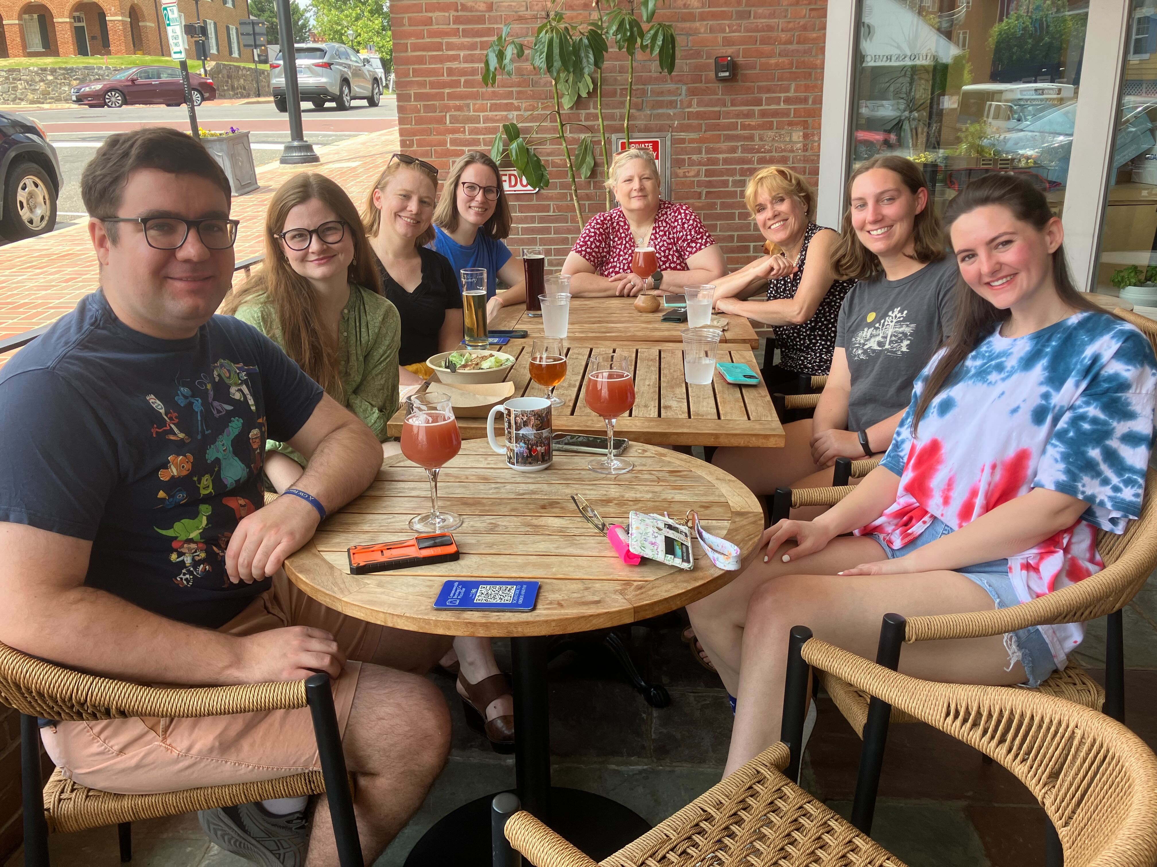 Team gathering for Kristin's goodbye